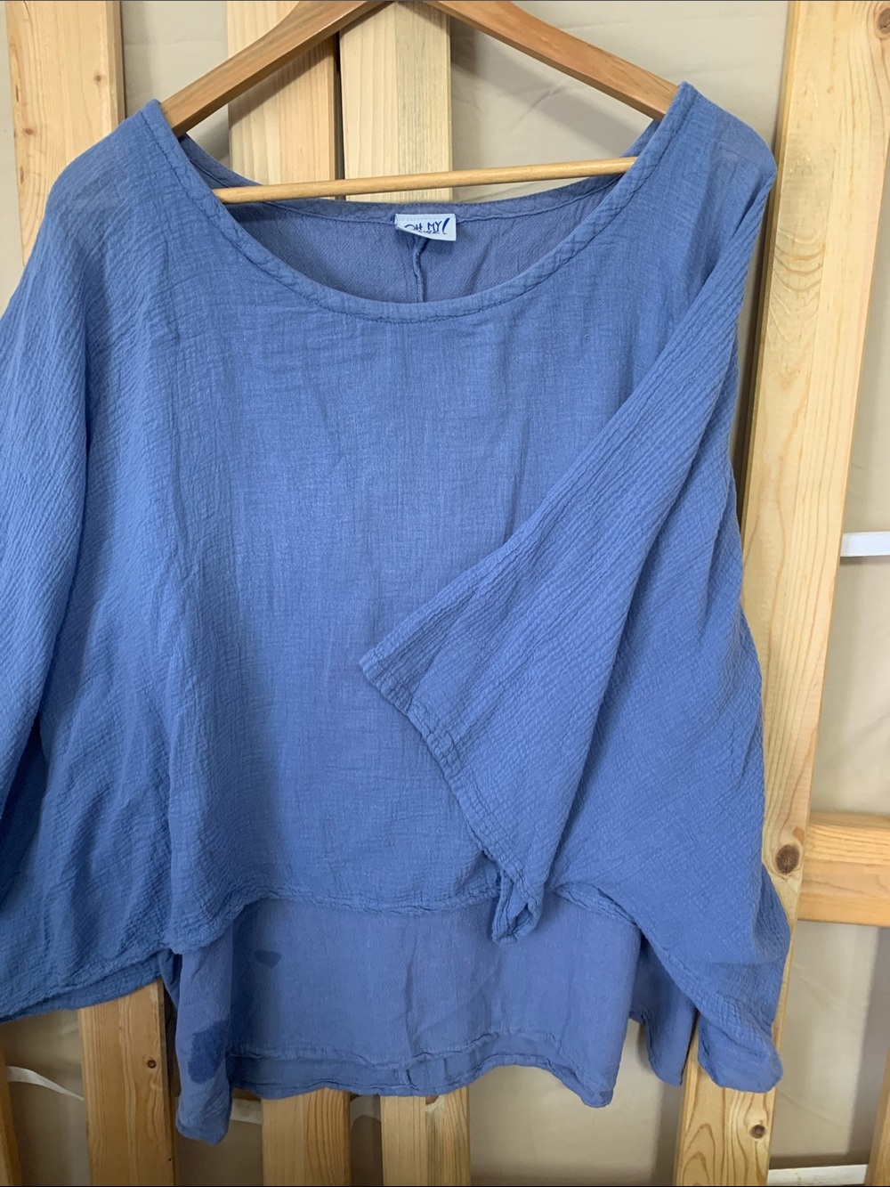 🚨 3 for $25 SALE 🚨 
Oh My Gauze! Cotton Gauze Blouse – Light Blue